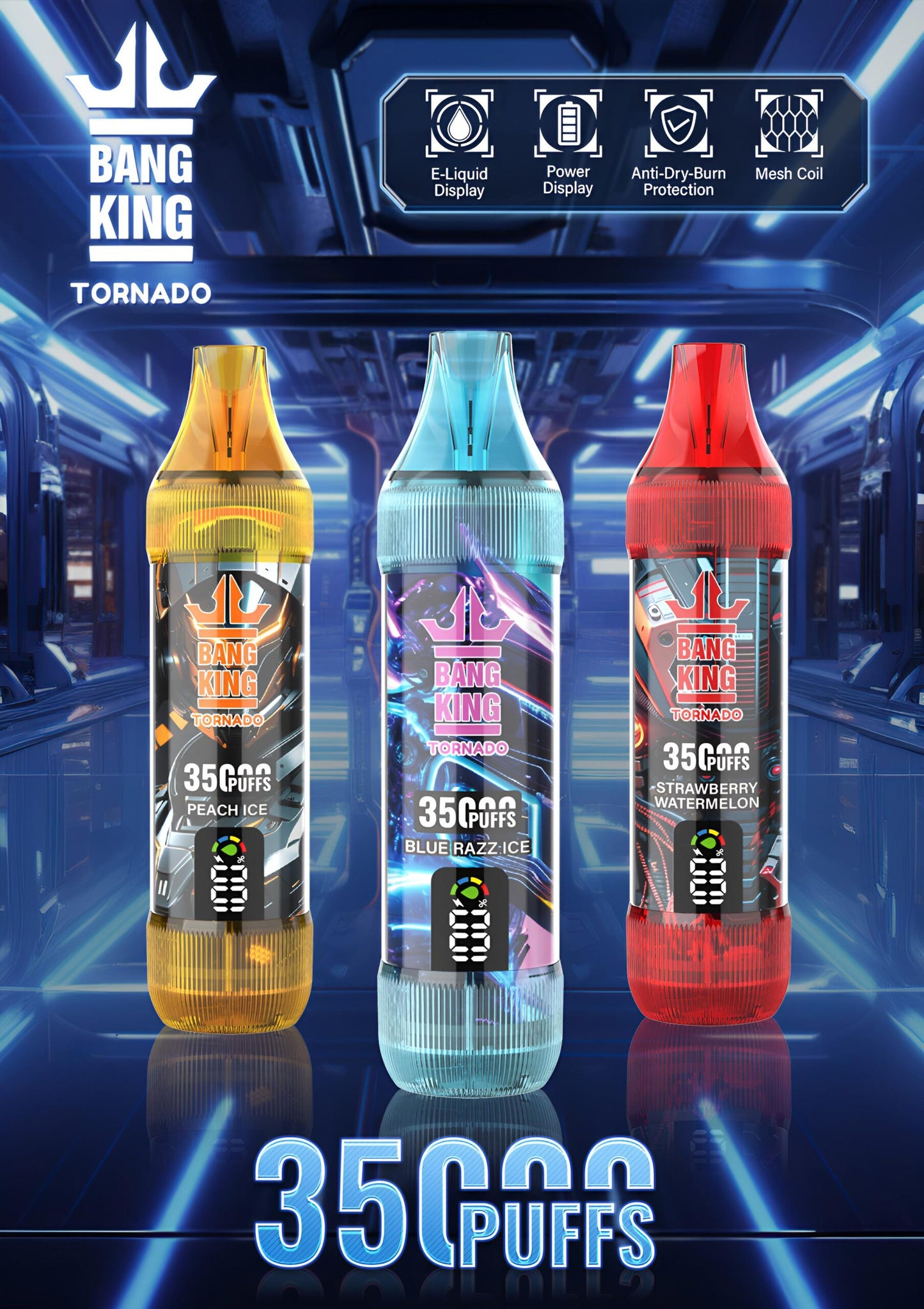 Bang King 35000抛棄式電子煙| 一次性大容量超長續航拋棄式 | 歐美熱銷× 12種風味 | VAKA糖果雲煙館