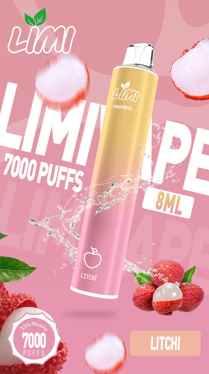 LIMI7000口拋棄式｜ILIA哩亞同廠生產，煙油容量更高 口味更優化｜超長續航 × 發光炫彩｜一次性便攜式圓管電子煙｜VAKA糖果雲煙館