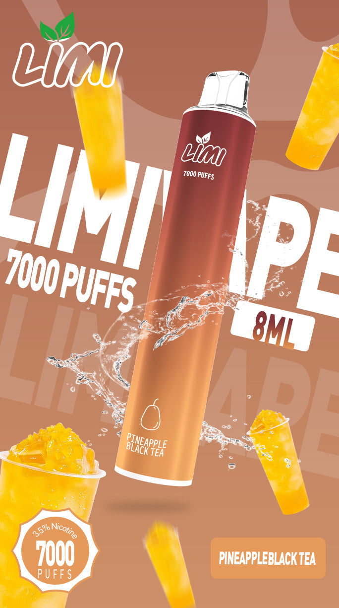 LIMI7000口拋棄式｜ILIA哩亞同廠生產，煙油容量更高 口味更優化｜超長續航 × 發光炫彩｜一次性便攜式圓管電子煙｜VAKA糖果雲煙館