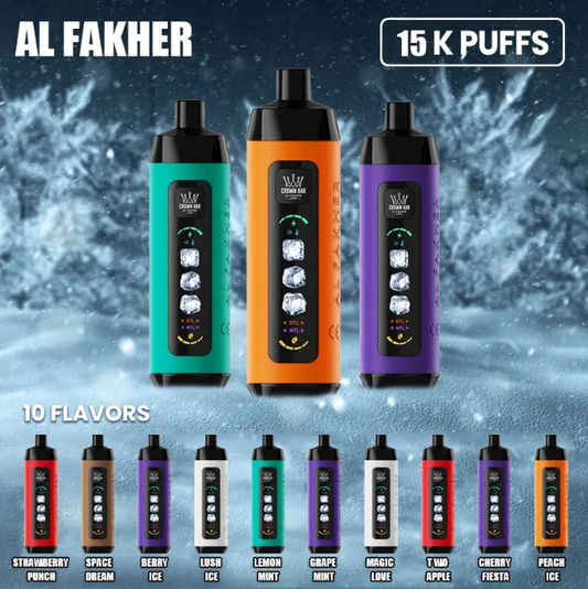 阿爾法赫水煙 Al Fakher15000口拋棄式 | 原裝進口二代・三擋調節冰度・電子水煙 | 一次性大煙霧拋棄式電子煙 阿爾法赫主機 | -VAKA糖果雲煙館