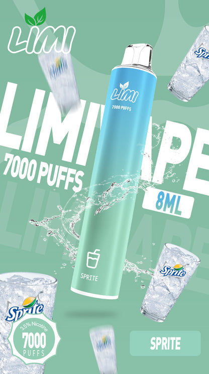 LIMI7000口拋棄式｜ILIA哩亞同廠生產，煙油容量更高 口味更優化｜超長續航 × 發光炫彩｜一次性便攜式圓管電子煙｜VAKA糖果雲煙館