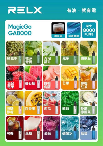 【RELX悅刻GA8000抛棄式】一次性8000電子煙-一次性陶瓷霧化芯悅刻拋棄式-VAKA糖果雲煙館
