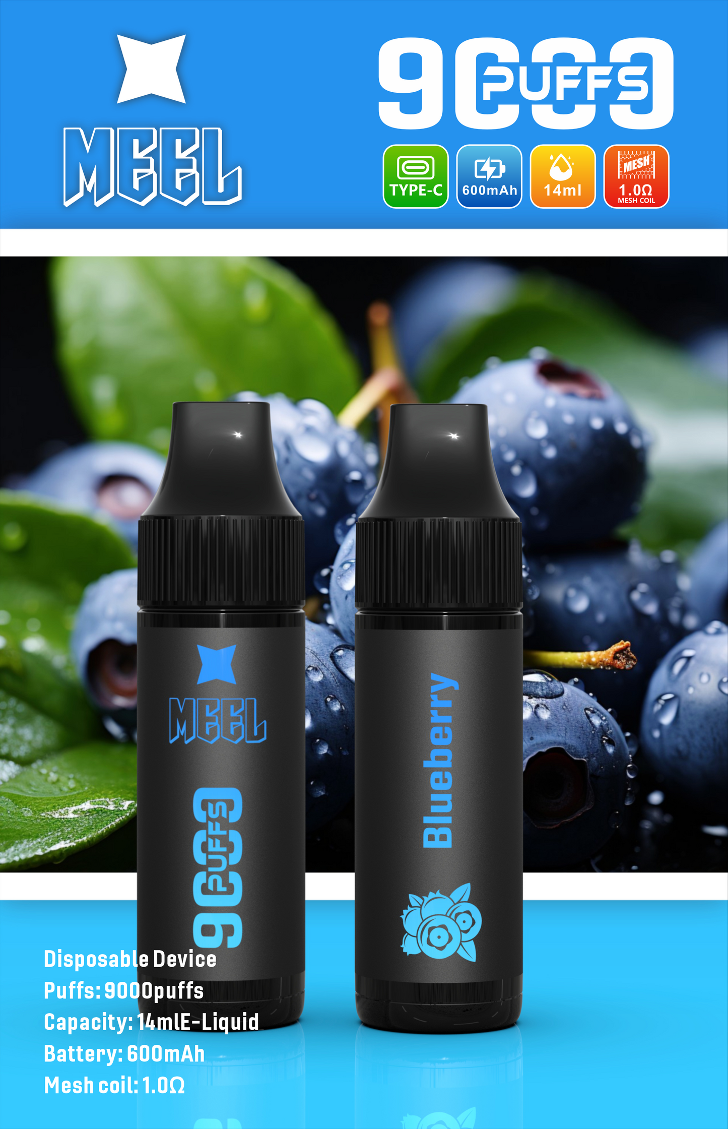 【MEEL 9000 PUFFS 一次性霧化棒】Marbo同款一次性抛棄式電子煙-多口味均衡輸出-大容量拋棄式-VAKA糖果雲煙館
