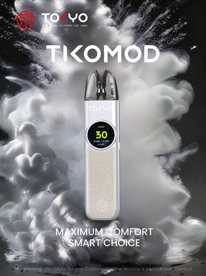 TOKYO TIKO MOD 東京帝刻菸油套裝｜0.71 吋冷光螢幕・5–30W 可調功率｜空倉：一盒/3顆｜VAKA糖果雲煙館