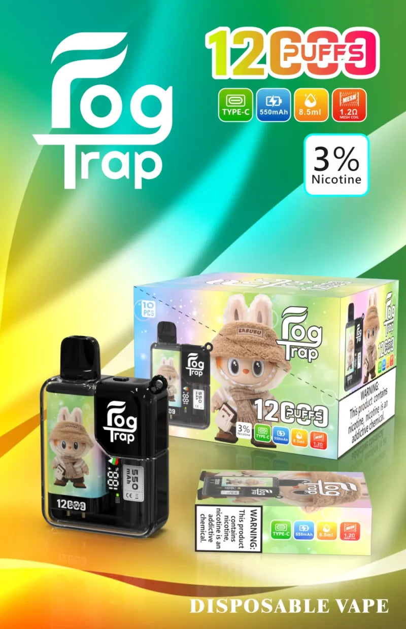 Fog Trap 12000口大容量拋棄式電子煙 | 拉布布・蠟筆小新聯名款 | 8.5ml・LCD 顯示 |VAKA糖果雲煙館