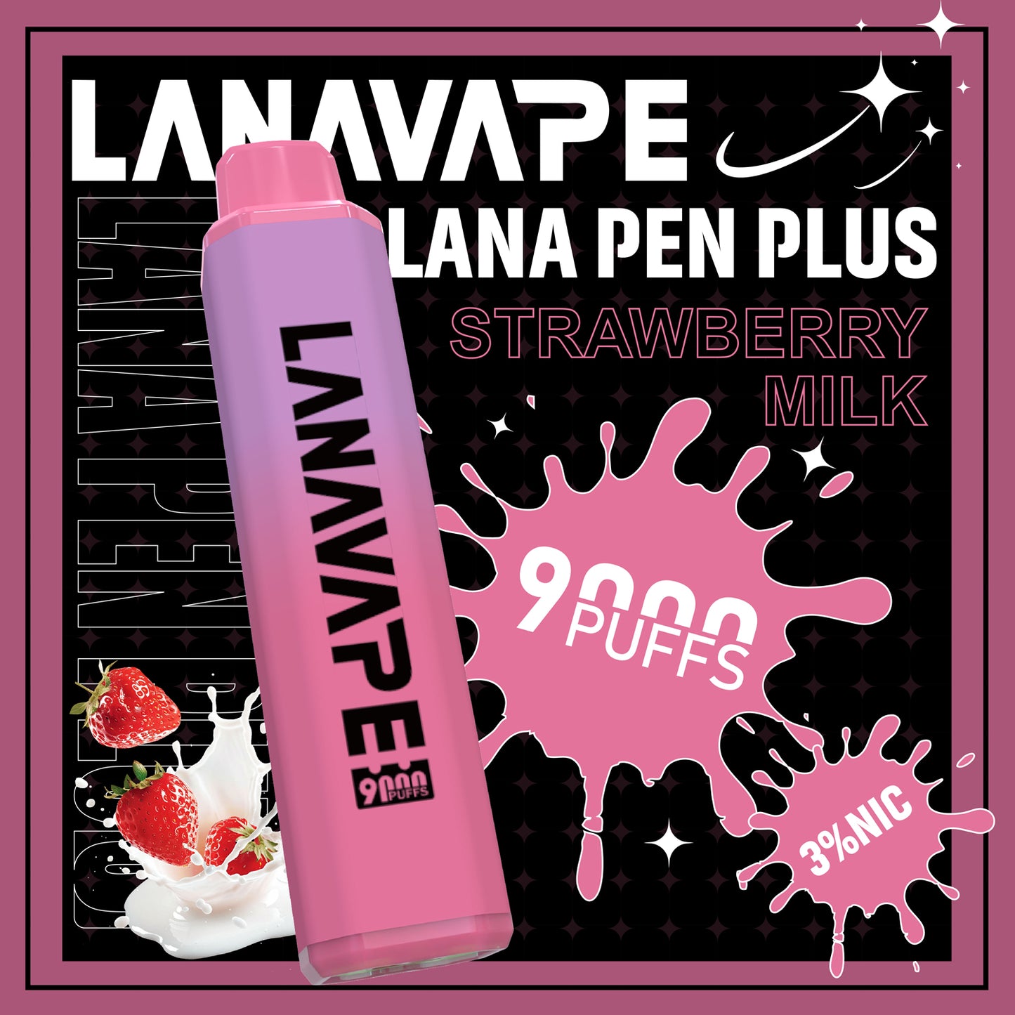 【LANA 9000口拋棄式】LANA PEN PLUS一次性電子煙 |  15ML大容量 | 具有變色LED燈設計 | VAKA糖果雲煙館