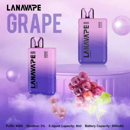 【LANA BAR BC 6000口】大容量新款拋棄式6000口-超涼款一次性電子煙-VAKA糖果雲煙館